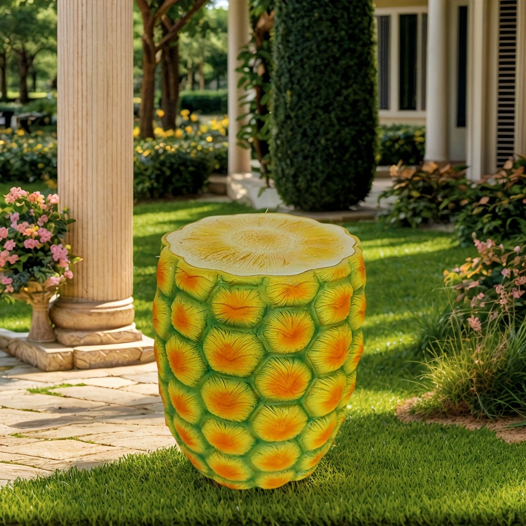 14" Oversized Pineapple Shaped Resin Stool by HouseOfZazla