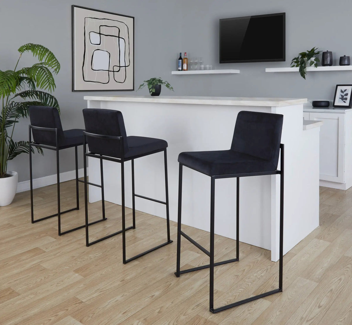 Fuji - Contemporary High Back Barstool Elegant Design by HouseOfZazla