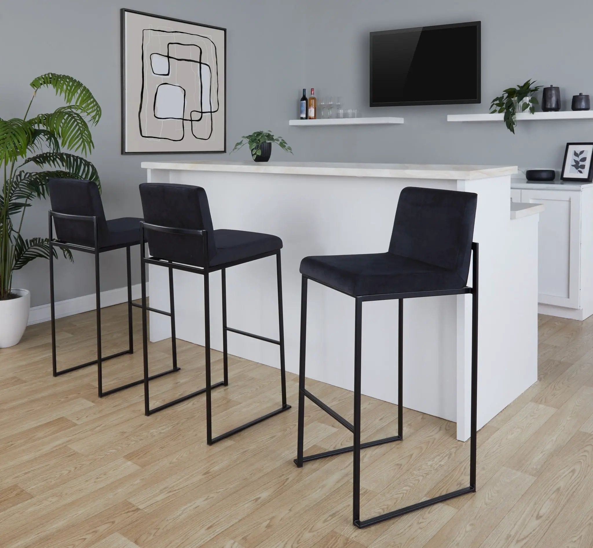 Fuji - Contemporary High Back Barstool Elegant Design by Unique Piece Furniture