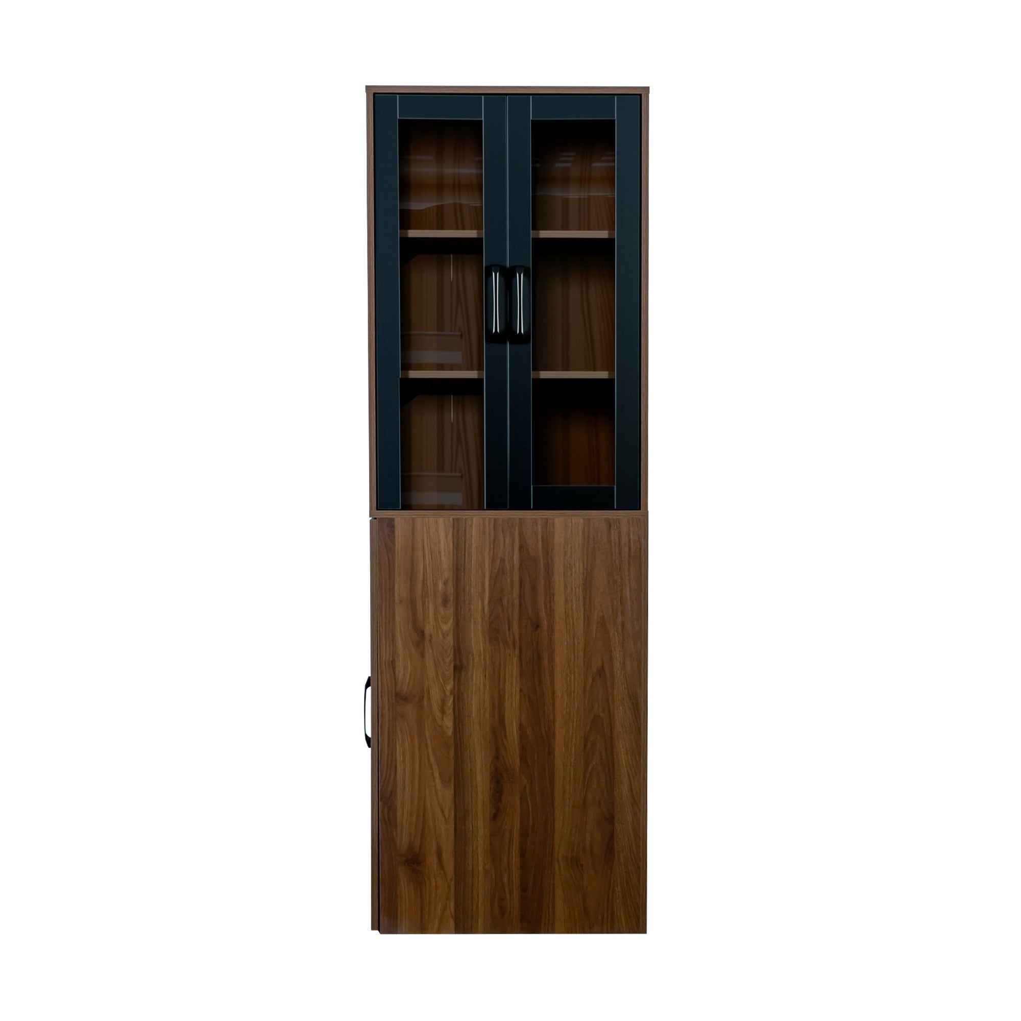 70.87" High Display Storage Cabinet with Multi-Tier Shelves and Glass Doors by HouseOfZazla