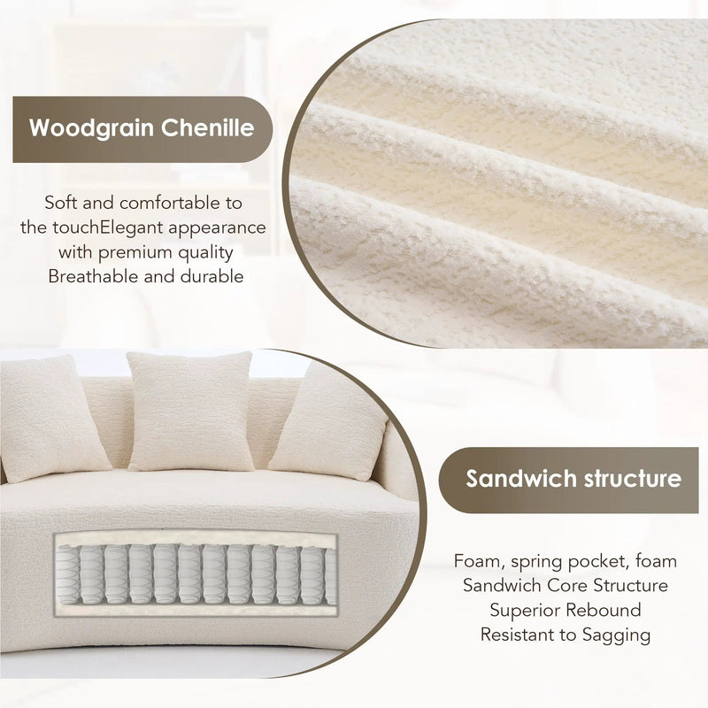 Curved Boneless Sofa, Compression Modular 110'' Sectional by HouseOfZazla