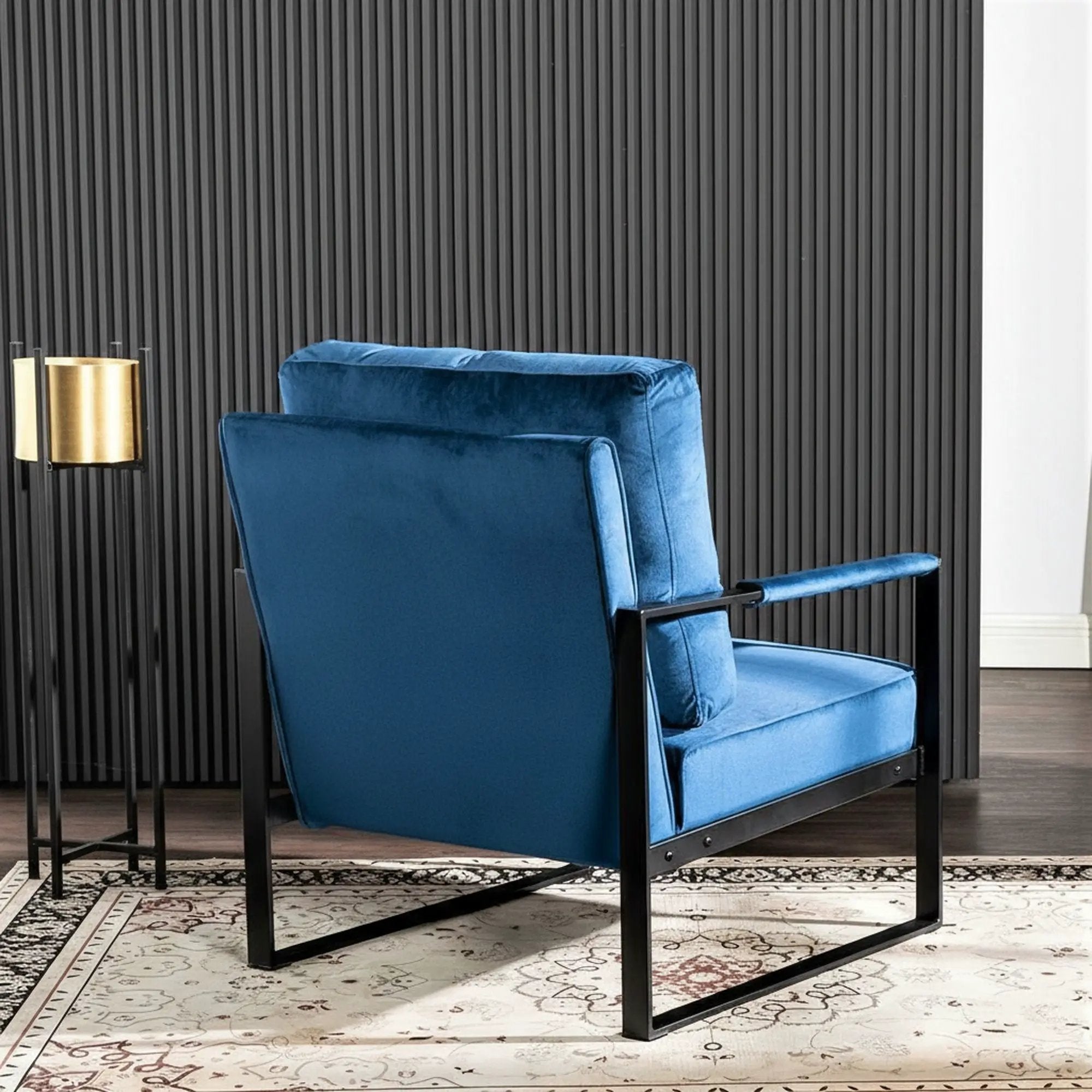 Classic Mid Century Modern Accent Chair With Durable Square Metal Frame, Armchair by Unique Piece Furniture