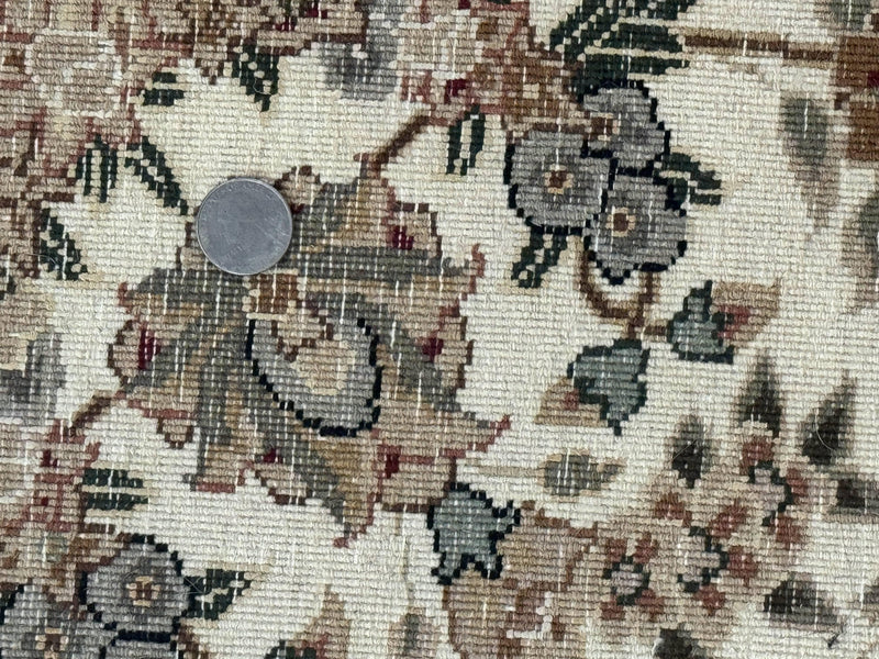 Sino Persian Rug 9x12, Floral Medallion, Black and Ivory, Elegant by Jewel Rugs