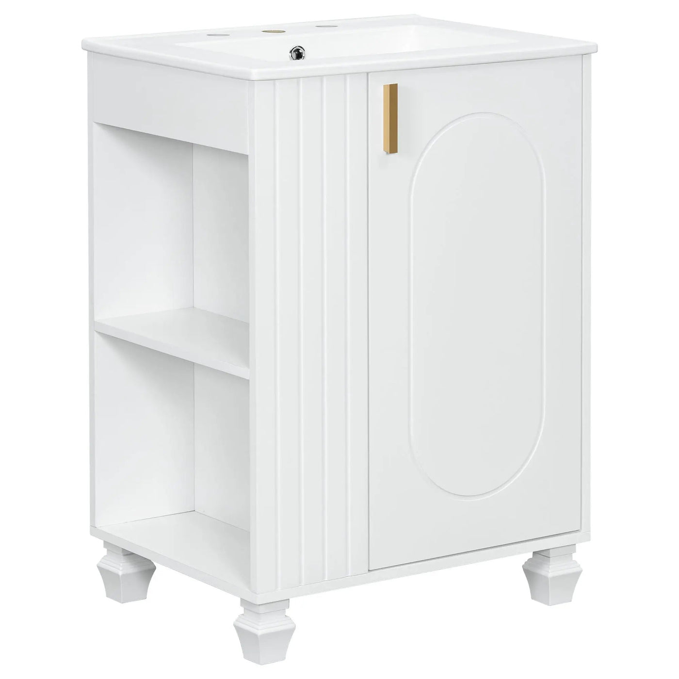 Classic Retro Bathroom Vanity With Sink, Door Shelf, Side Open Storage Frame by HouseOfZazla
