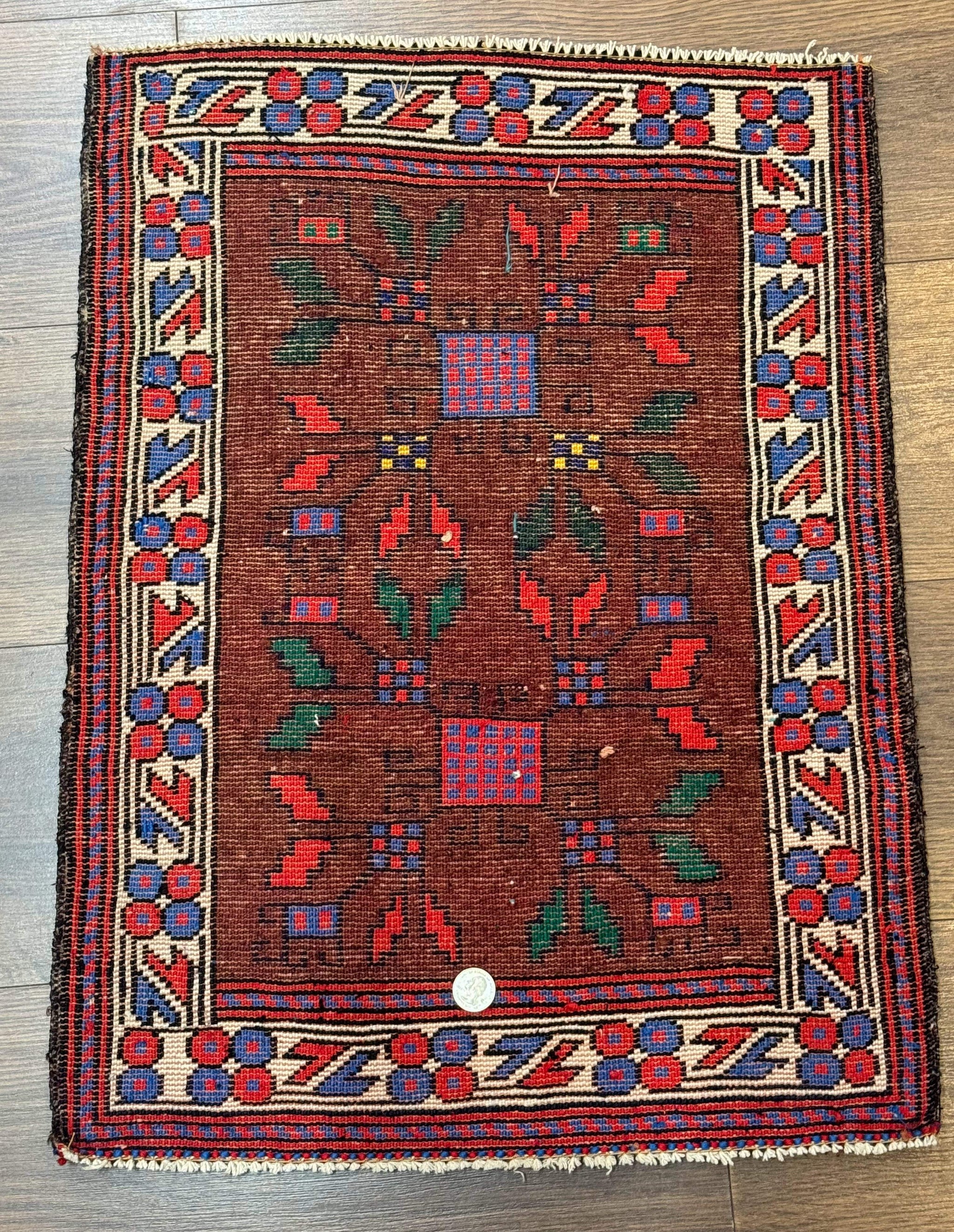 Small Persian Baluchi Rug, Tribal Rug, Brown, Multicolor by Jewel Rugs
