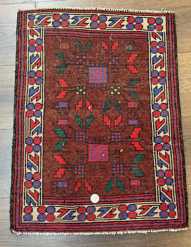 Small Persian Baluchi Rug, Tribal Rug, Brown, Multicolor by Jewel Rugs
