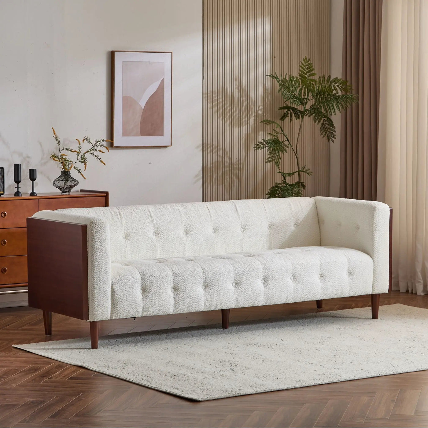 Contemporary 3 Seater Sofa With Tufted Design by HouseOfZazla
