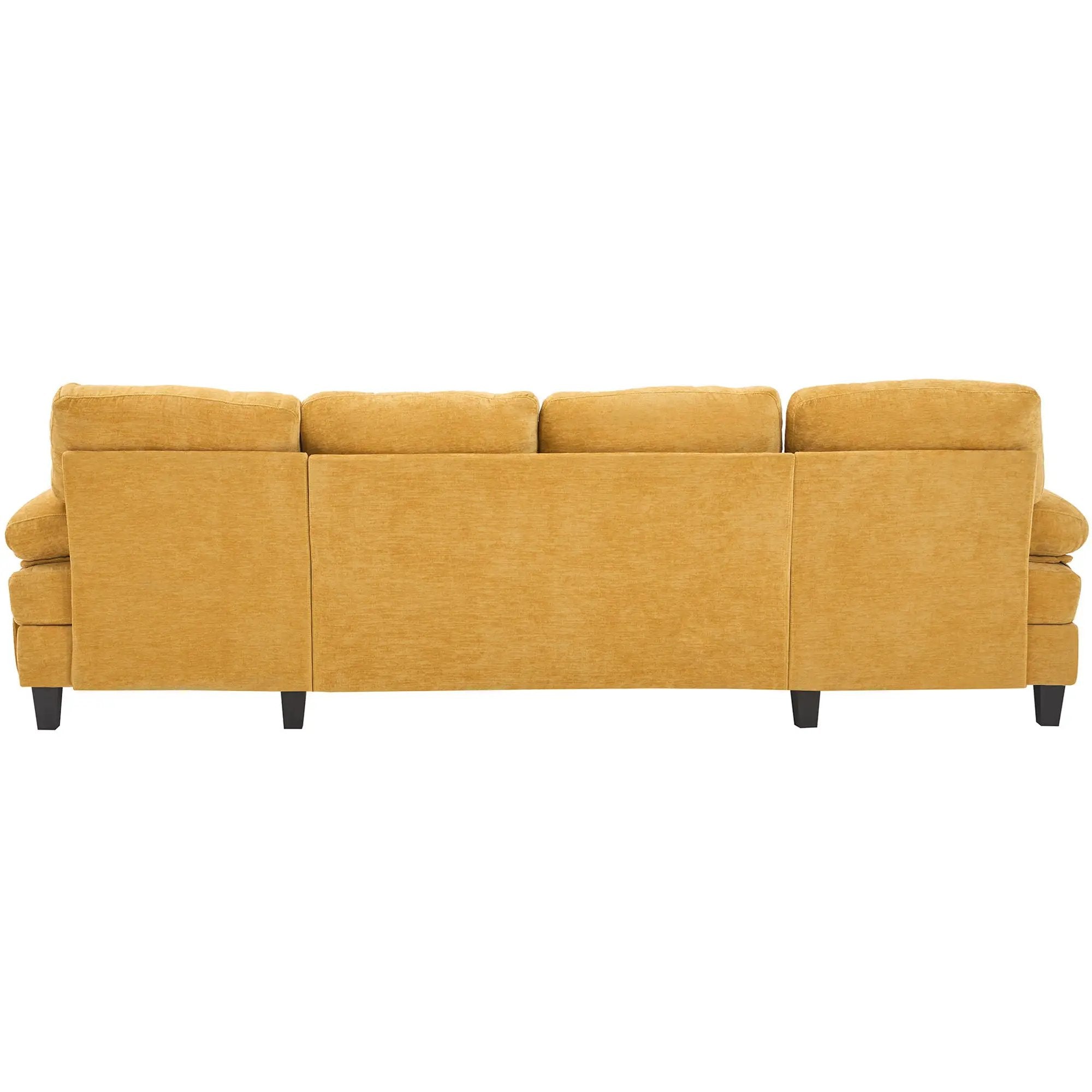 U-Shaped Sectional Sofa 103.5" Fabric Couch With Dual Chaise Lounges, Storage Pockets, Armrest Pillows by HouseOfZazla