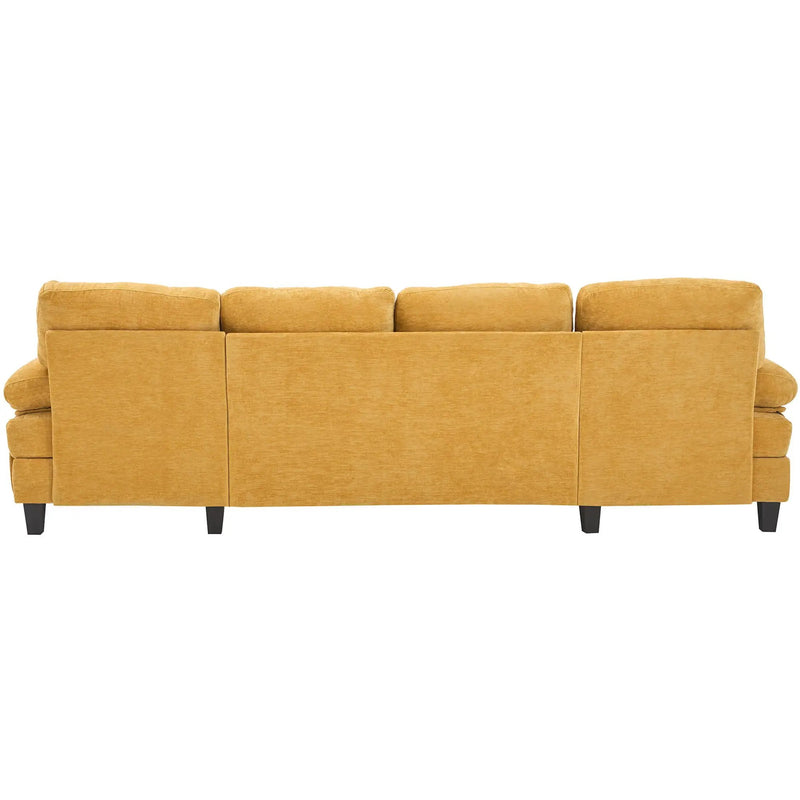 U-Shaped Sectional Sofa 103.5" Fabric Couch With Dual Chaise Lounges, Storage Pockets, Armrest Pillows by HouseOfZazla