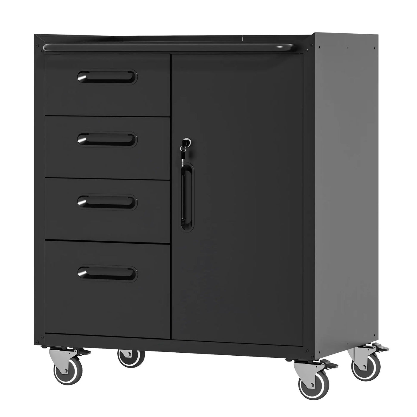 Sturdy Metal Tool Storage Cabinet With Wheels Durable Garage, Office & Home Organizer Steel by HouseOfZazla