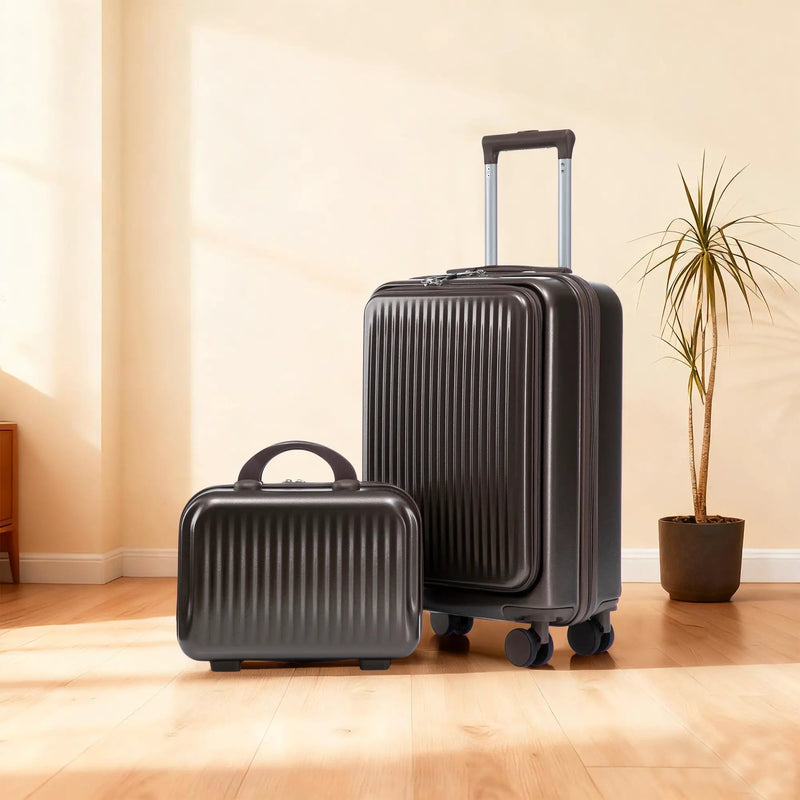14' & 20' ABS Spinner Wheel Luggage Set with Cosmetic Case by HouseOfZazla