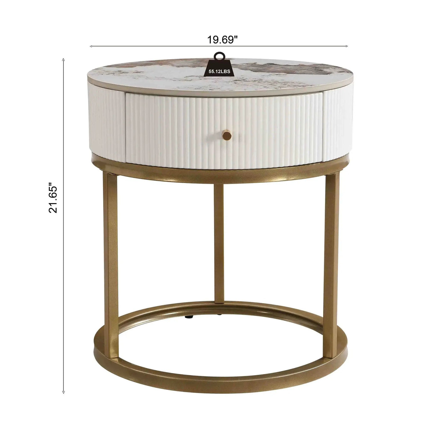 Modern Round Table With Drawers by Unique Piece Furniture