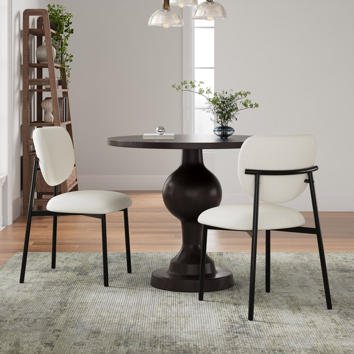 3-Piece Dining Set With Upholstered Chairs And Round Table, photo 2 of 10