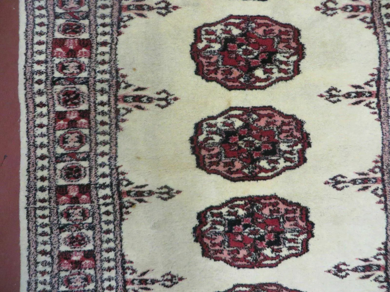 2' 7" x 7' Handmade Finely Knotted Pakistani Turkoman Bokhara Detailed Wool Rug by Jewel Rugs