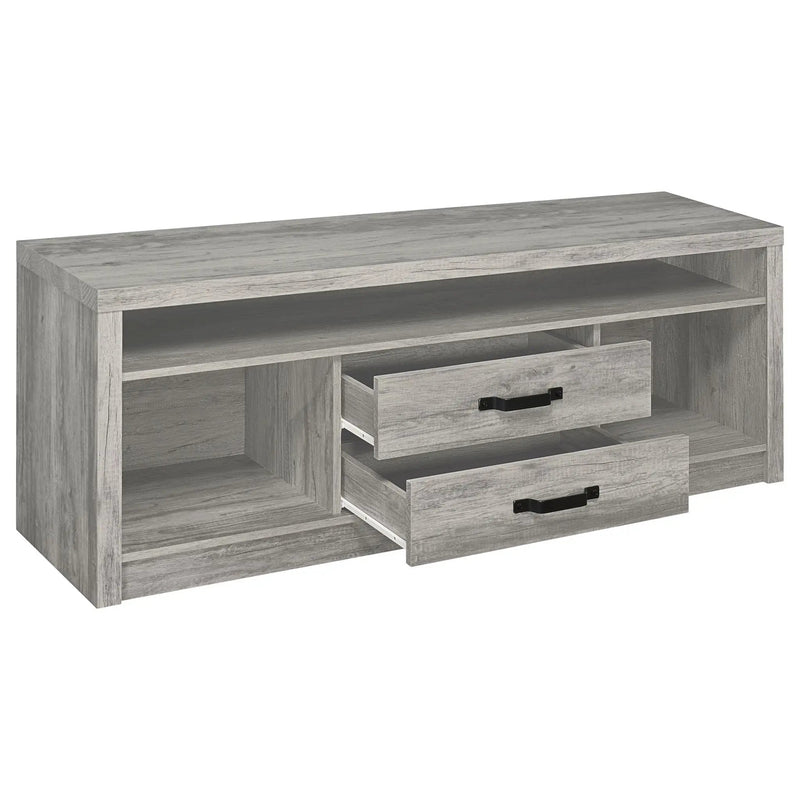 Burke 2-drawer Engineered Wood 59-inch TV Stand Grey Driftwood by Unique Piece Furniture