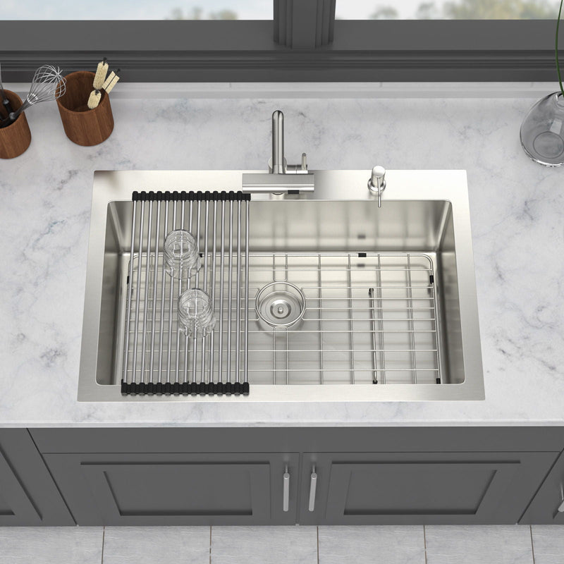Drop In Kitchen Sink With Pull Down Faucet And Soap Dispenser by HouseOfZazla