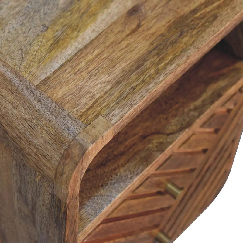 Lille - Mini Curved Nightstand - Oak by HouseOfZazla