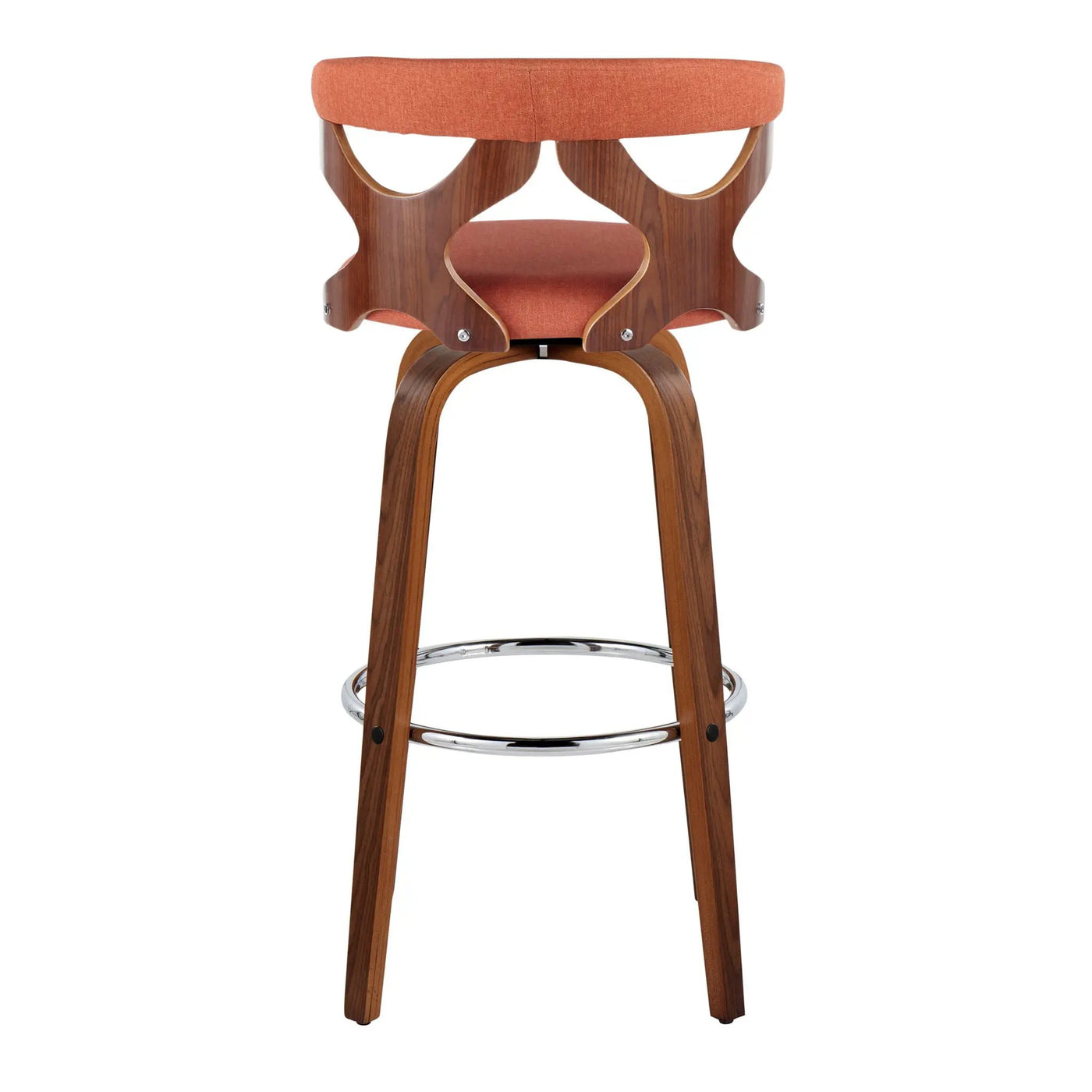 Gardenia - Mid Century Modern Fixed Height Barstool With Swivel With Round Footrest (Set of 2) by HouseOfZazla