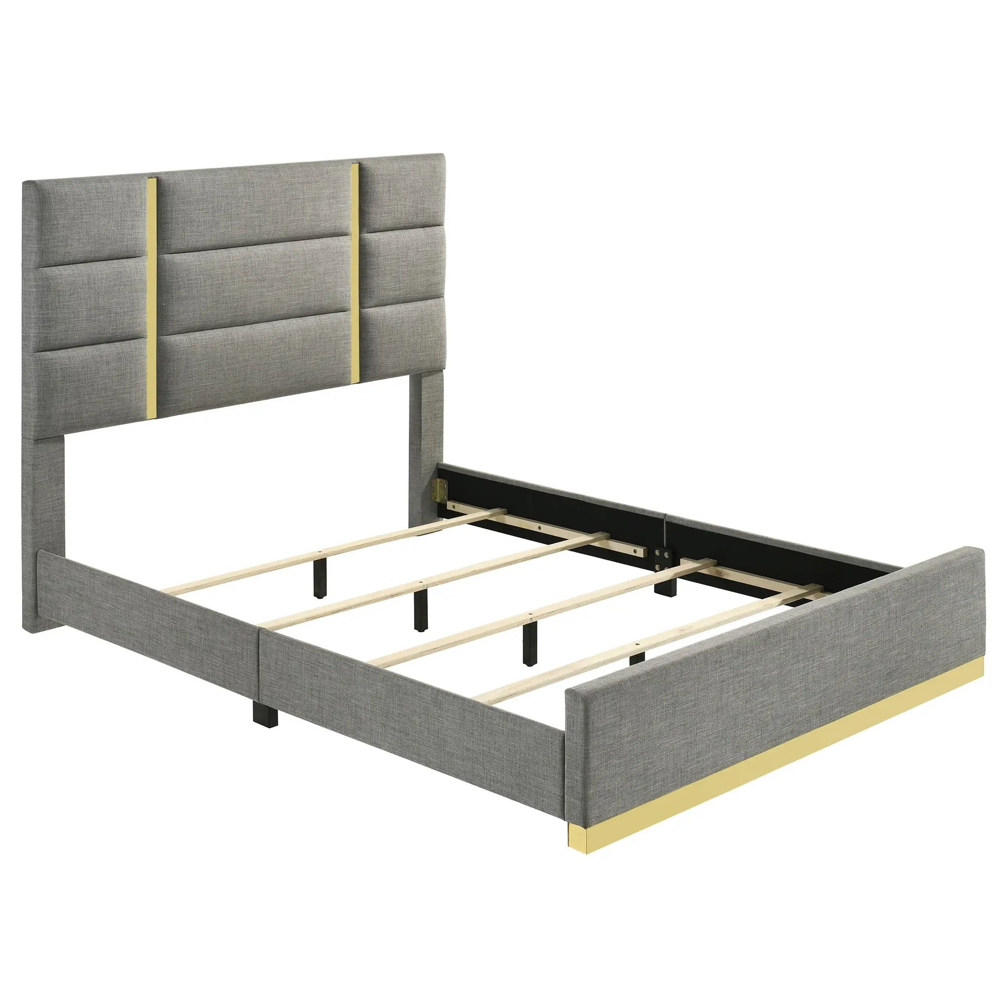 Ines 4-piece Queen Bedroom Set Grey and White High Gloss by Unique Piece Furniture