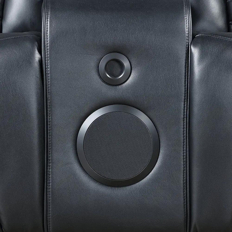 Ephron - Power Motion Loveseat With Console, Power Headrests, LED & Speakers - Black by Unique Piece Furniture