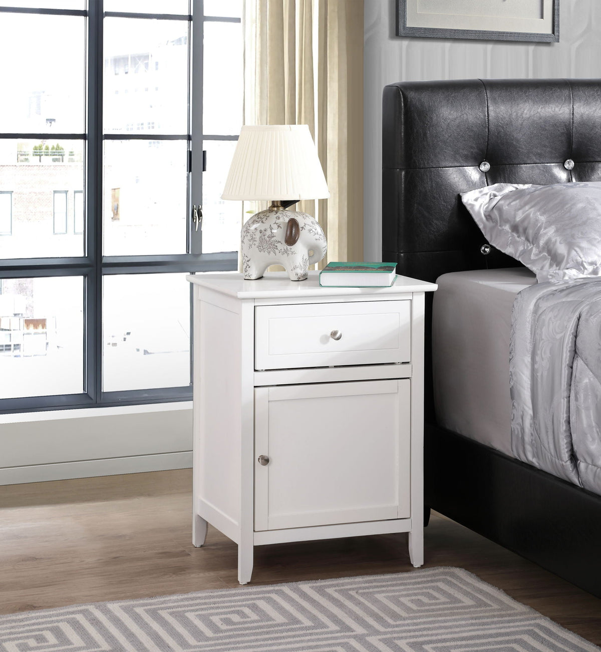 1 Drawer / 1 Door Nightstand with Durable Wood Construction - Multiple Colors, photo 4 of 37