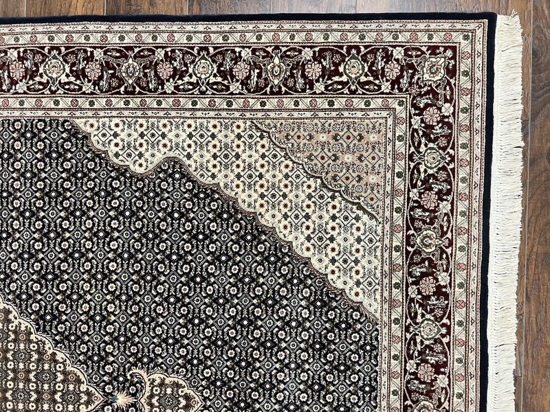 Sino Persian Rug 6x9, Herati Pattern, Vintage Handmade Hand Knotted Wool Oriental Carpet, Fine 6 x 9 Rug, Traditional Rug, Dark Blue Rug by Jewel Rugs