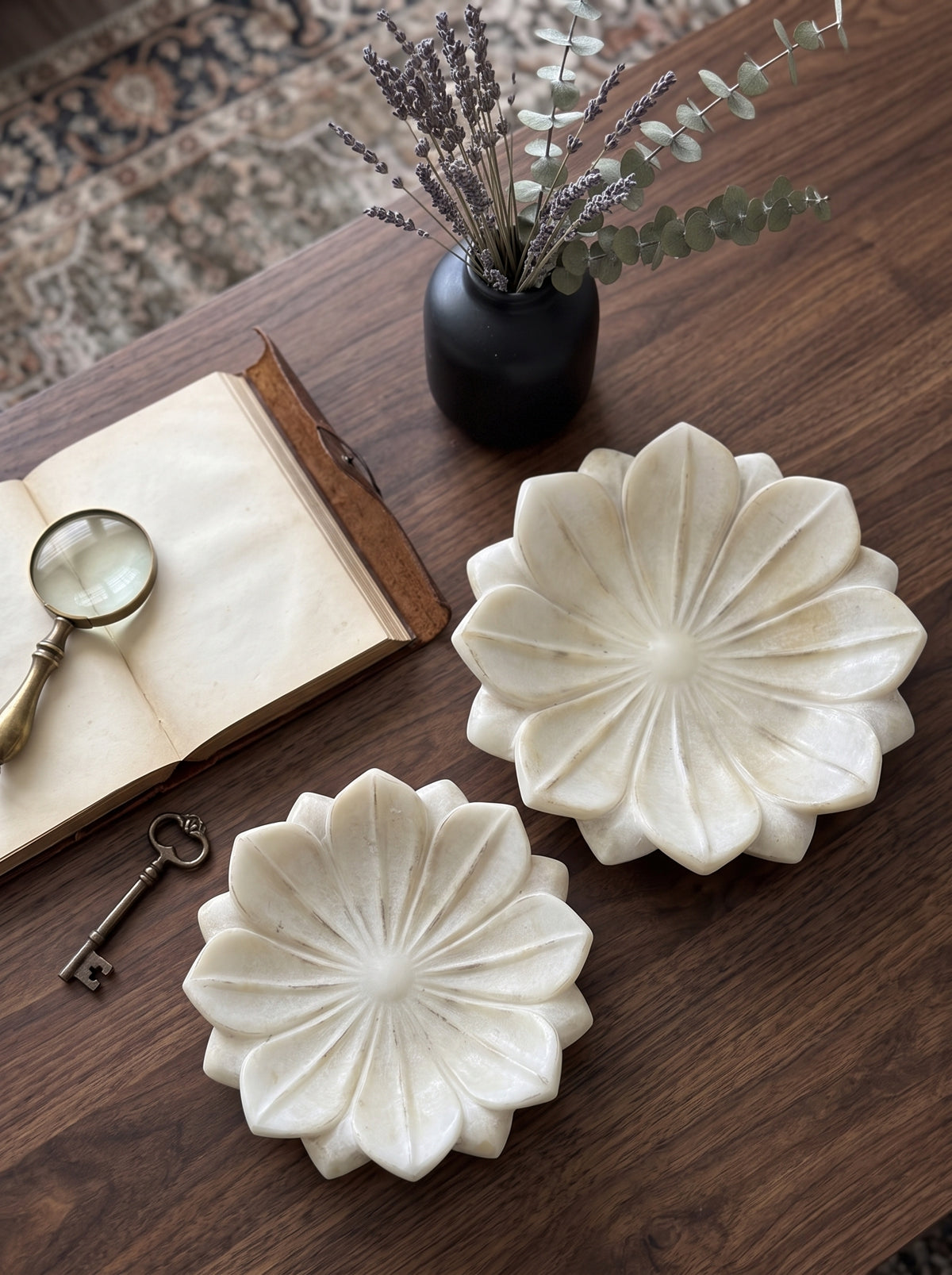 Flower Decorative Bowl - Hand-finished Lotus Bloom, photo 6 of 6