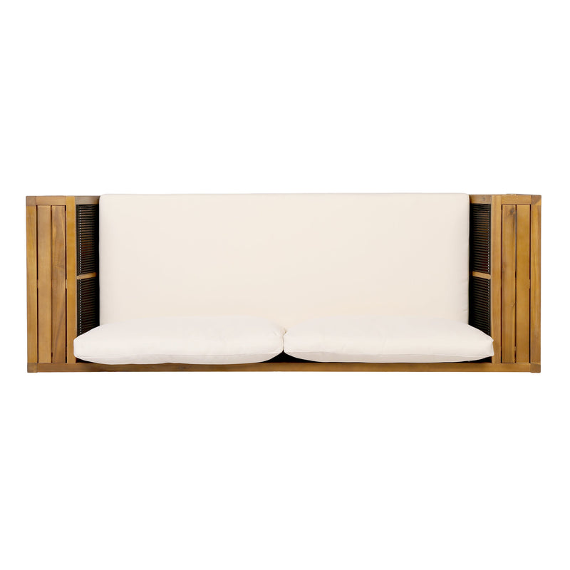 Teak Finish Acacia Wood Outdoor Daybed Sofa Set, photo 7 of 10