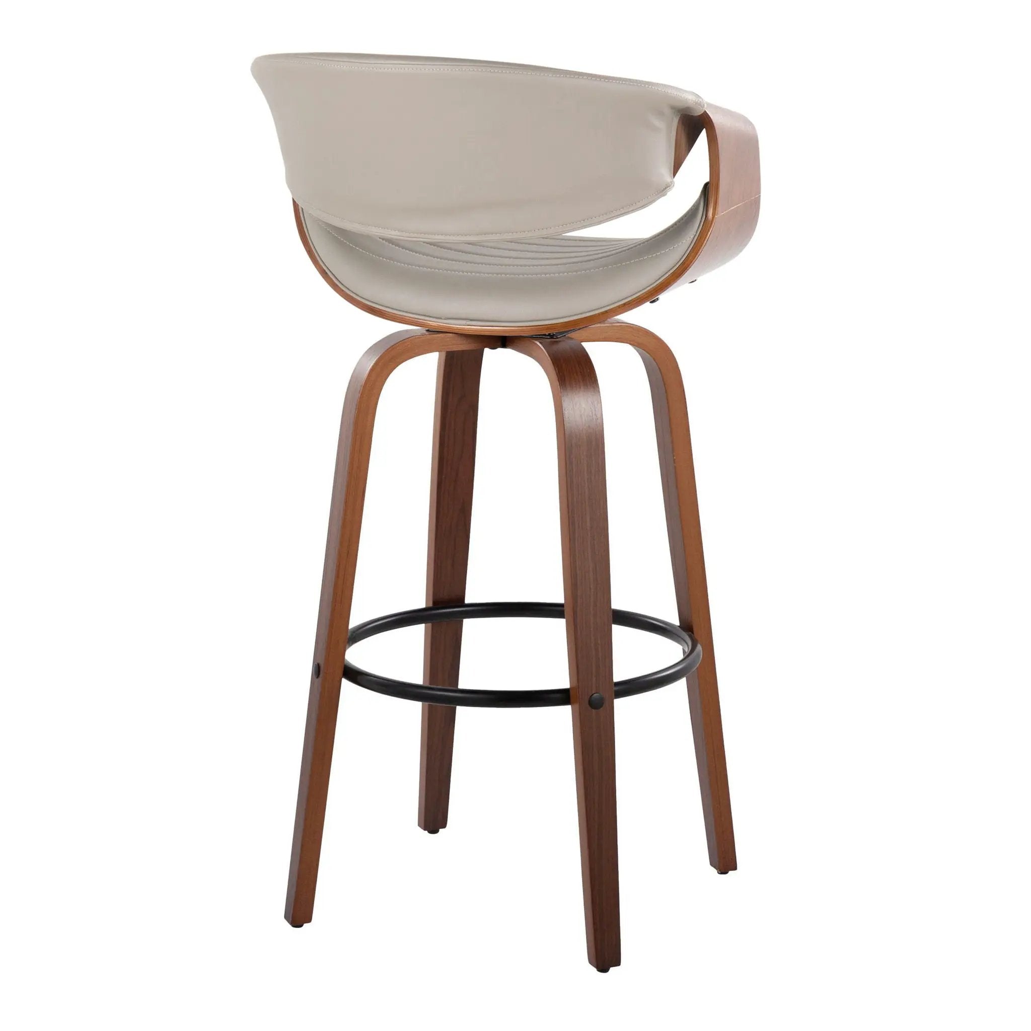 Symphony - Mid Century Modern Fixed Height Barstool With Swivel With Round Footrest (Set of 2) by Unique Piece Furniture