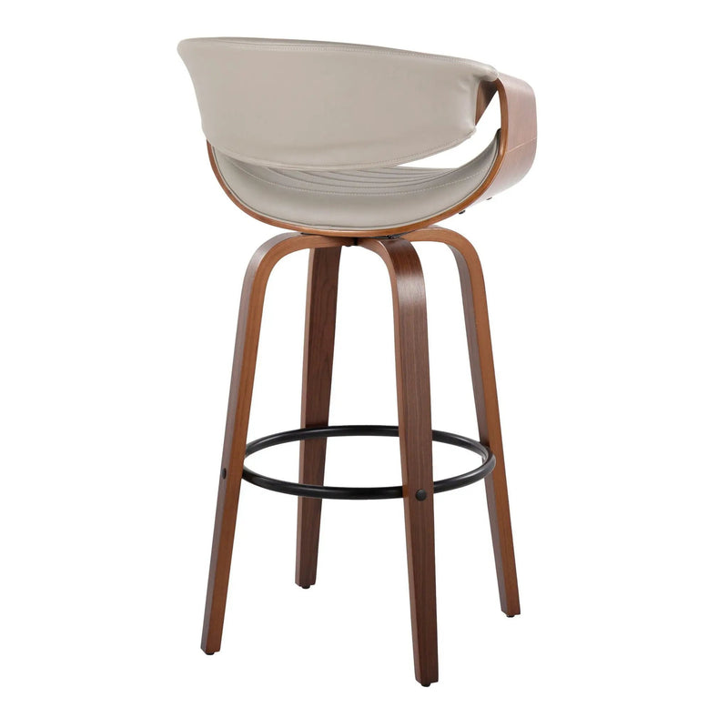 Symphony - Mid Century Modern Fixed Height Barstool With Swivel With Round Footrest (Set of 2) by Unique Piece Furniture