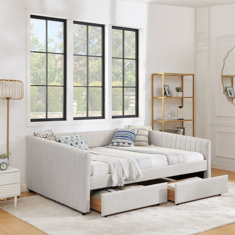 Upholstered Queen Daybed With 2 Drawers by HouseOfZazla
