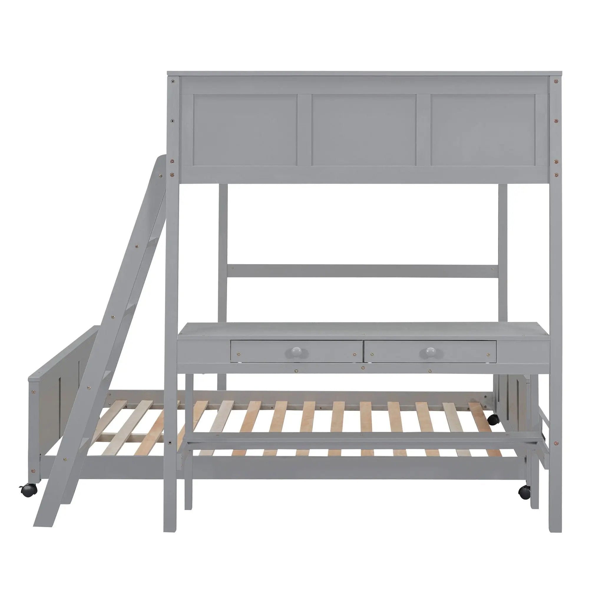 Full Over Full Bunk Bed With Desk