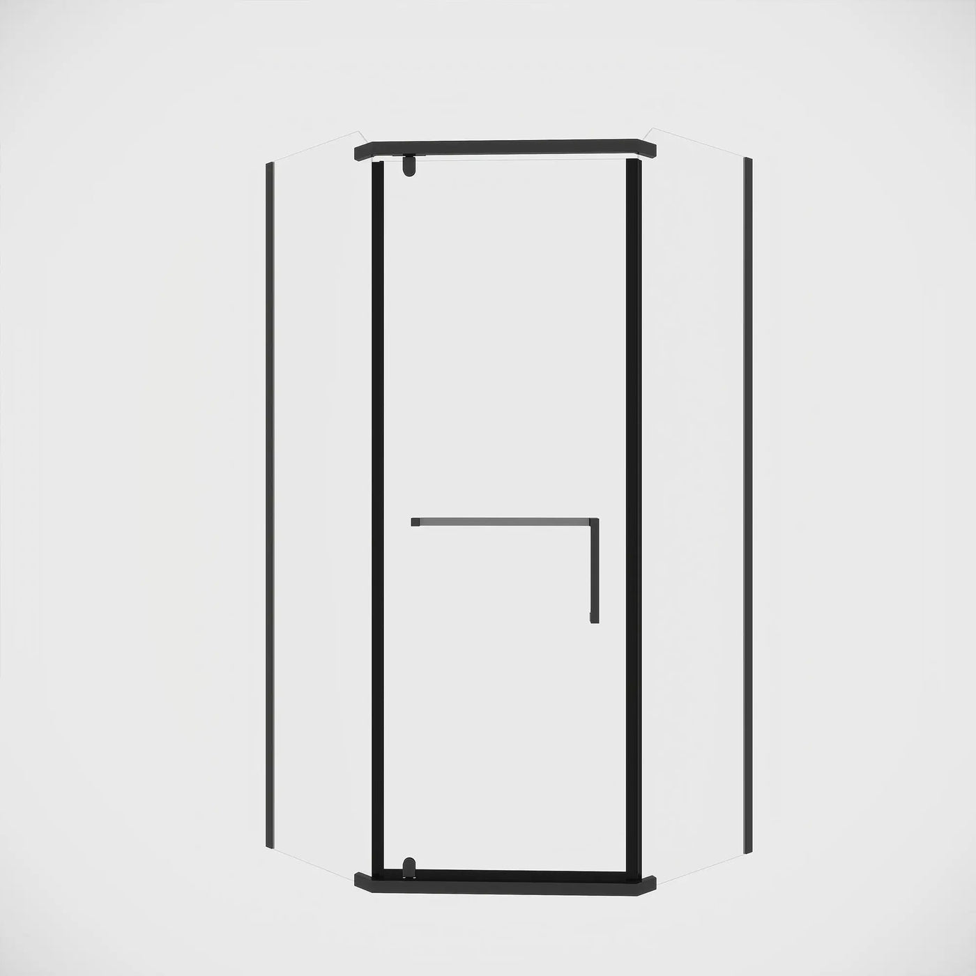 Frameless Neo Angle Shower Door WithTempered Glass by HouseOfZazla