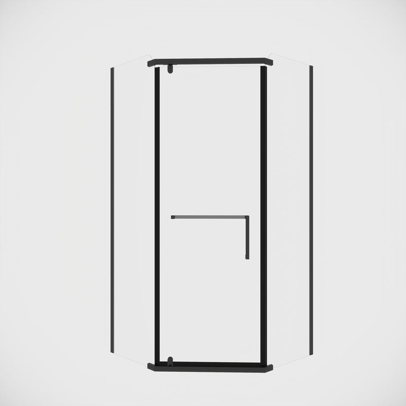 Frameless Neo Angle Shower Door WithTempered Glass by HouseOfZazla