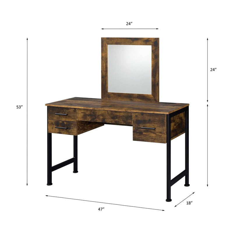 Juvanth - Rustic Vanity Desk Mirror - Oak by Unique Piece Furniture