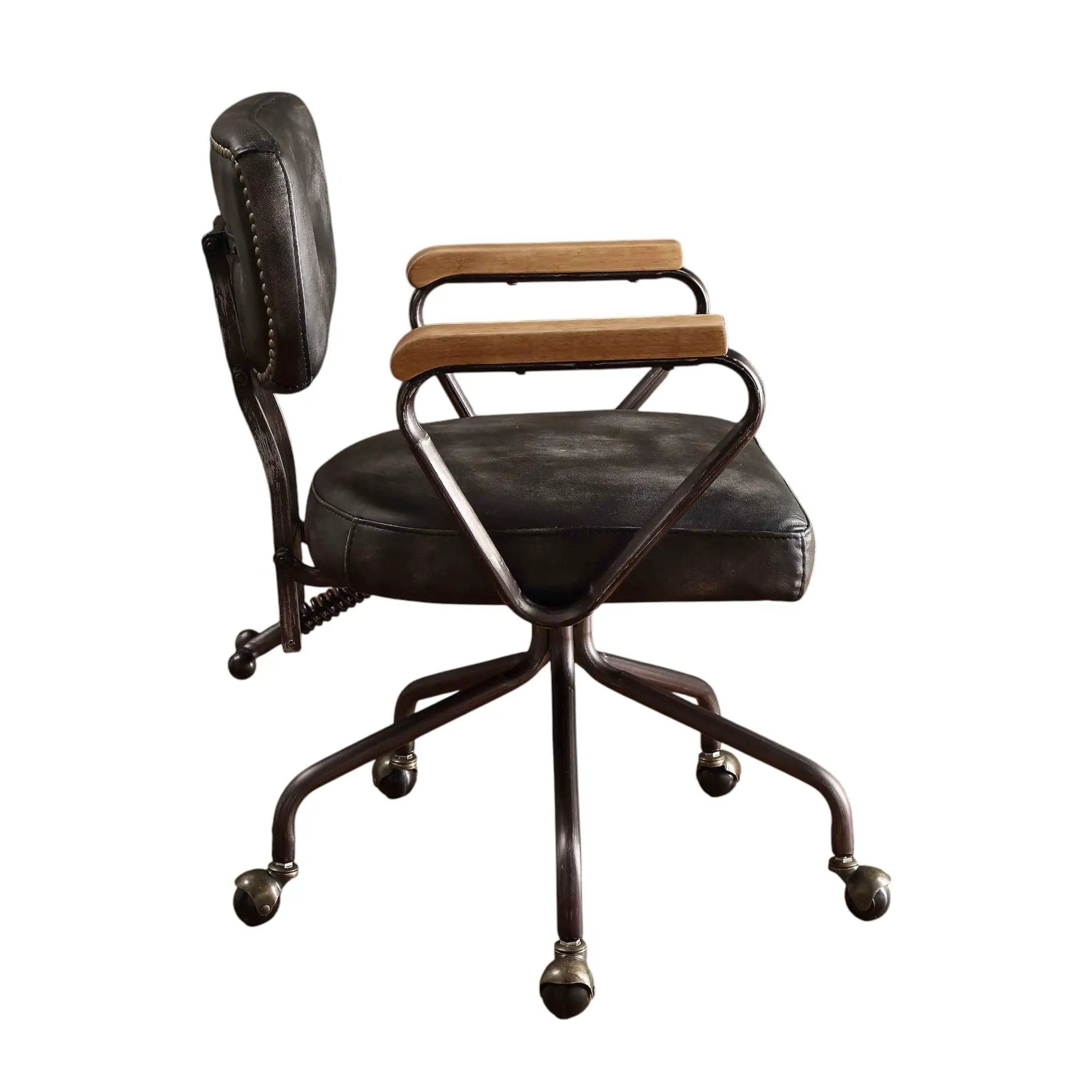 Hallie - Top Grain Leather Office Chair - Vintage Black by Unique Piece Furniture