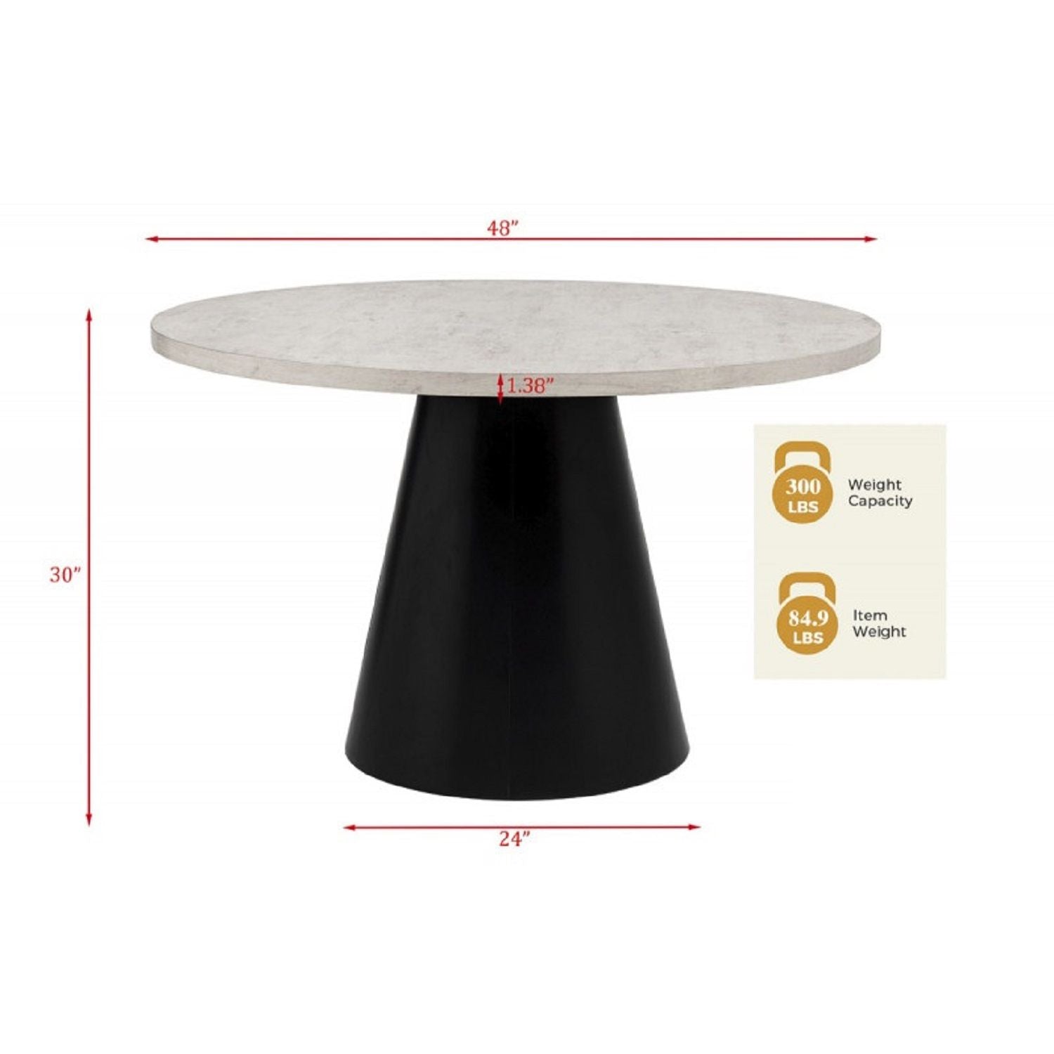 Dining Set With Round Table And 4 Upholstered Chairs - Black / Gray by HouseOfZazla