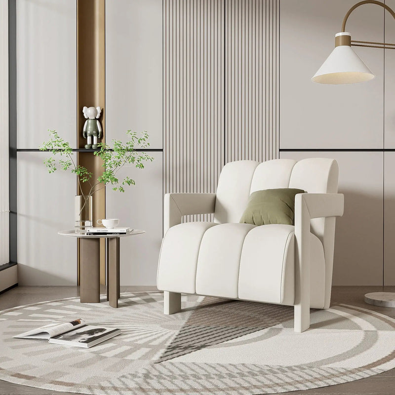 Modern Minimalist Leisure Armchair With L Shaped Armrests by HouseOfZazla
