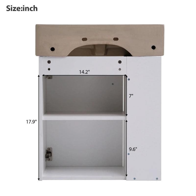 Modern Floating Bathroom Vanity With Ceramic Basin Perfect For Small Bathrooms by HouseOfZazla