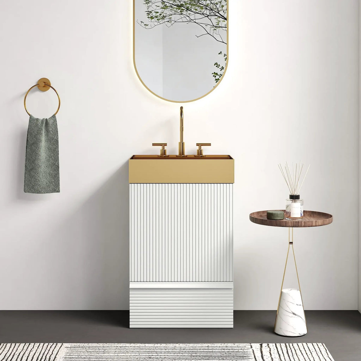 Gada 20" Striped Velvet Bathroom Vanity by HouseOfZazla