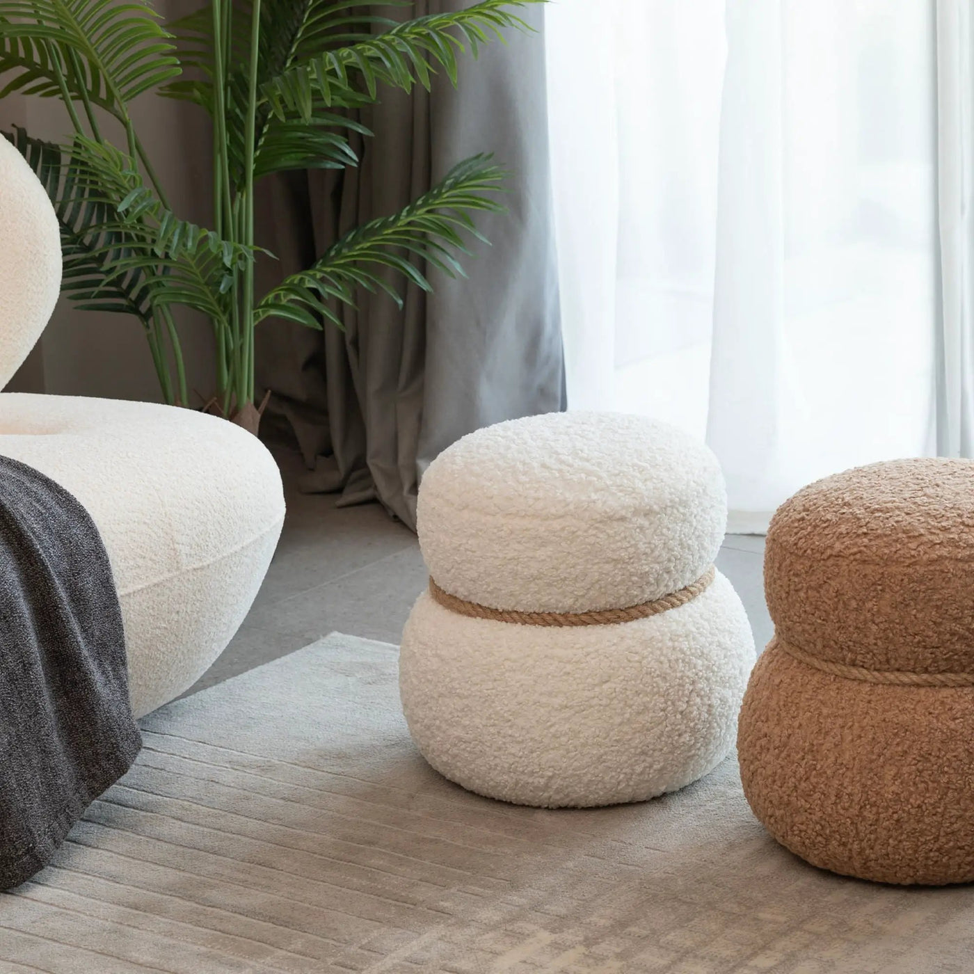 Snowman Stool With Cushion And Solid Wood Frame by HouseOfZazla