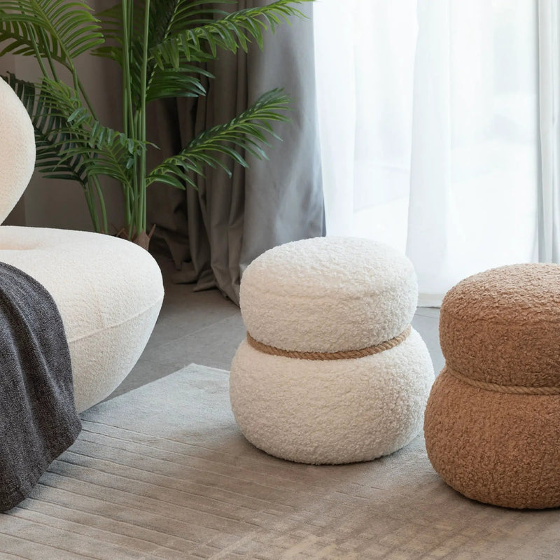 Snowman Stool With Cushion And Solid Wood Frame by Unique Piece Furniture