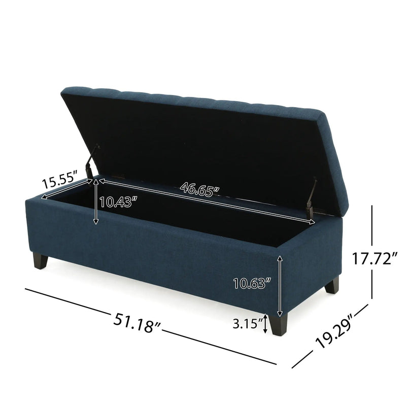 Upholstered Storage Ottoman Bench, Foot Rest For Bedroom by HouseOfZazla