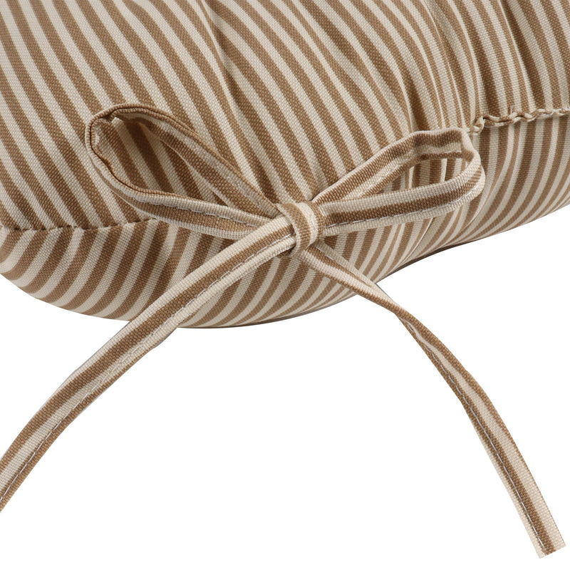 Outdoor Chair Cushions Set of 2 - Beige Striped, photo 5 of 10