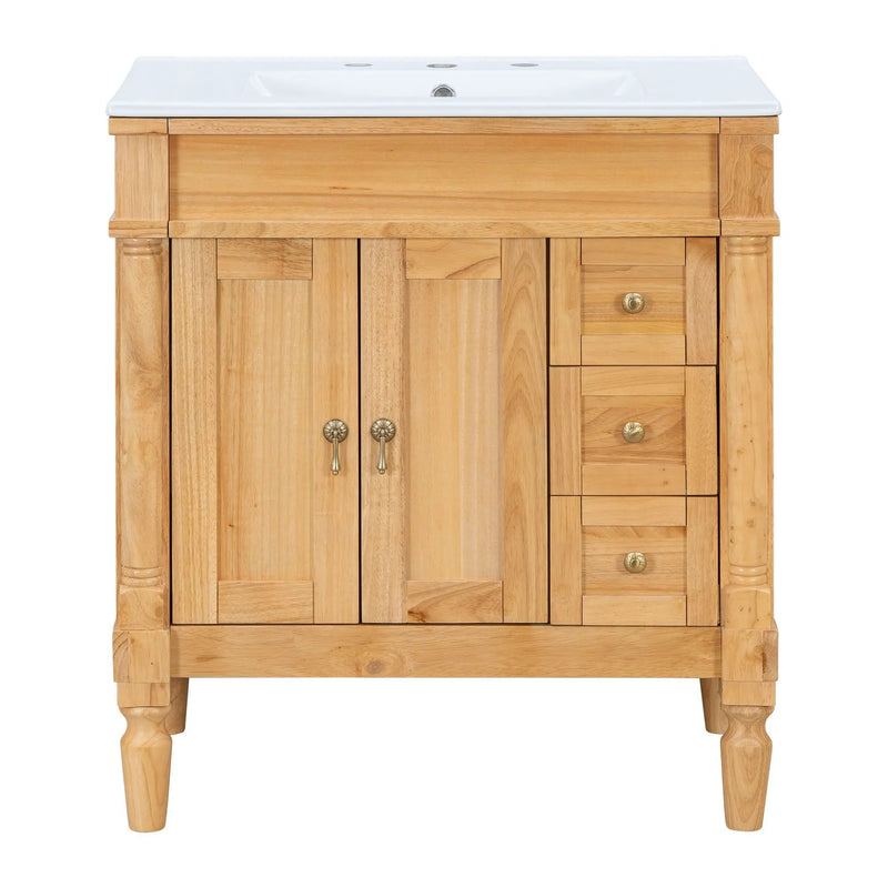 Modern Bathroom Vanity With Ceramic Sink, Soft Close Doors, Adjustable Shelves by Unique Piece Furniture