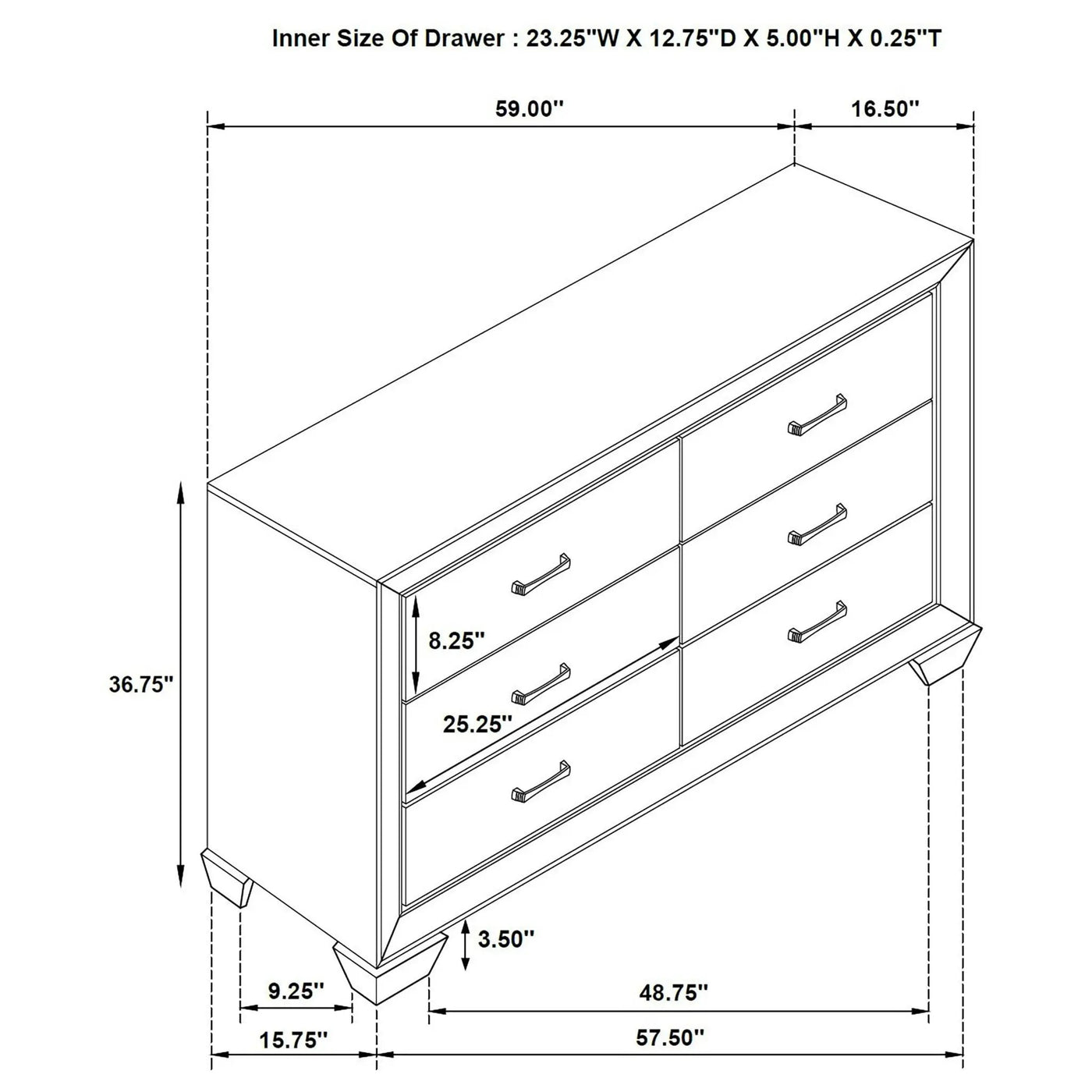 Harrison - 6 Drawer Dresser by HouseOfZazla
