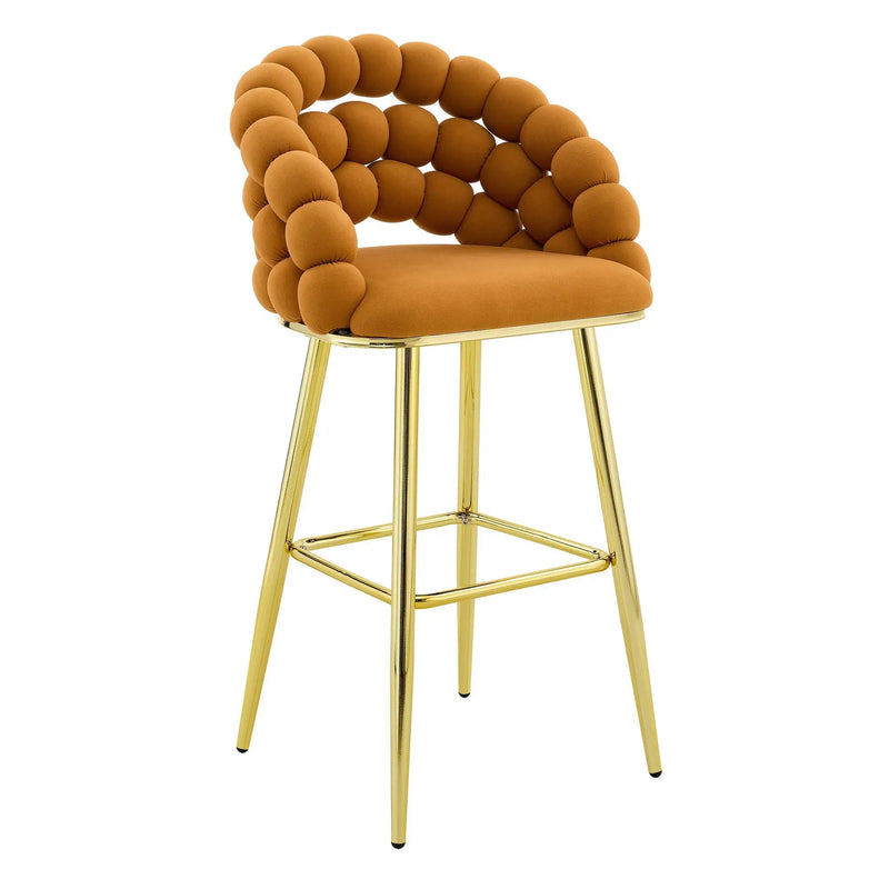 Bubble, Ball Chain Tufted Bar Chairs For Kitchen Island & Home Bar (Set of 2) by Unique Piece Furniture