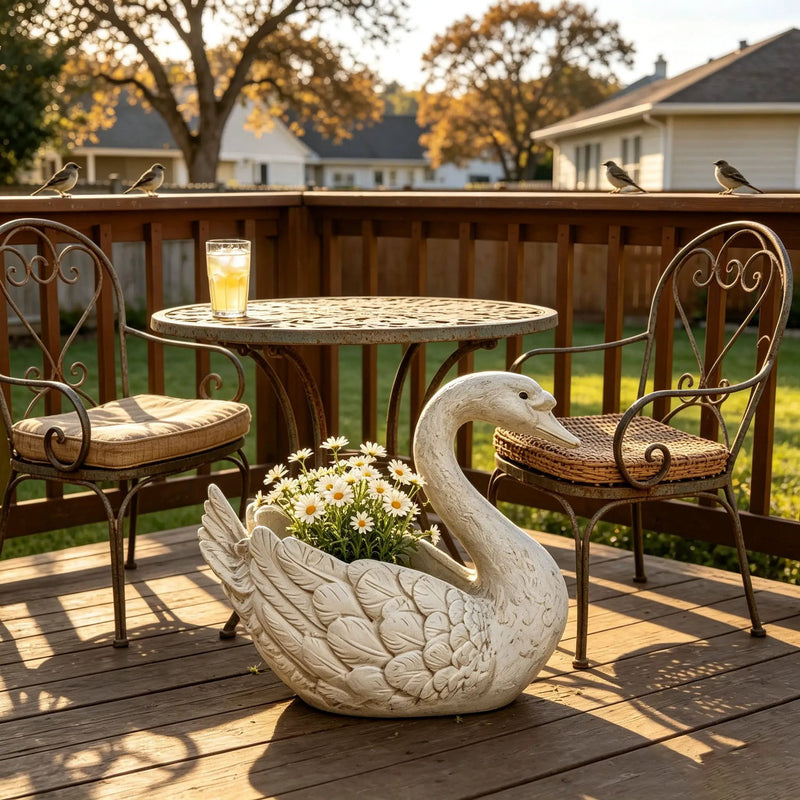 12.6'' Tall Swan Sculpture Planter by HouseOfZazla