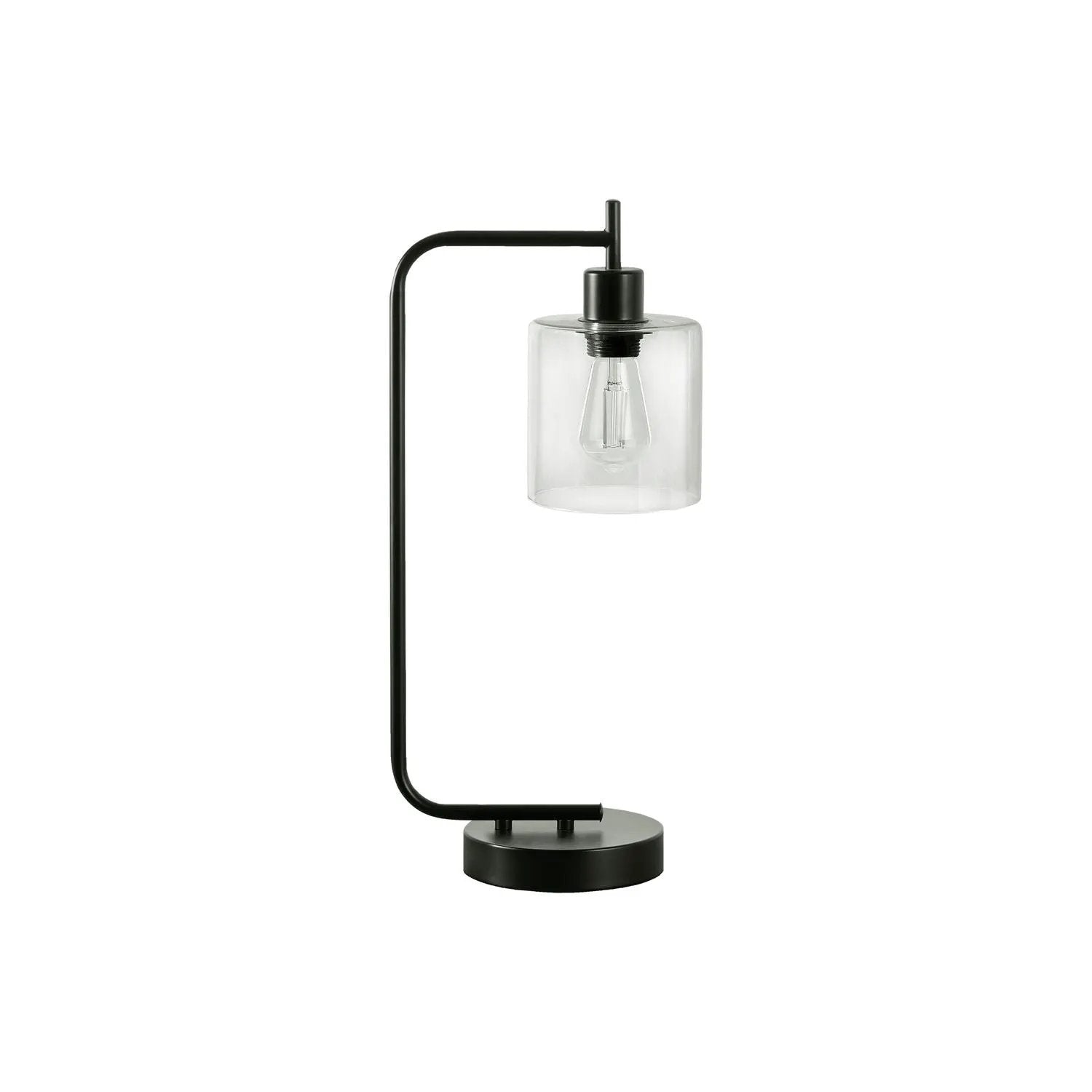 Lighting, Table Lamp, USB Port Included, Glass Shade, Modern - Black by Unique Piece Furniture