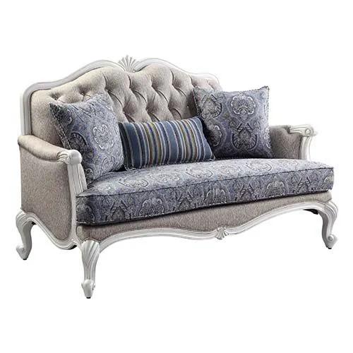 Ciddrenar - Loveseat With 3 Pillows - Fabric & White by Unique Piece Furniture